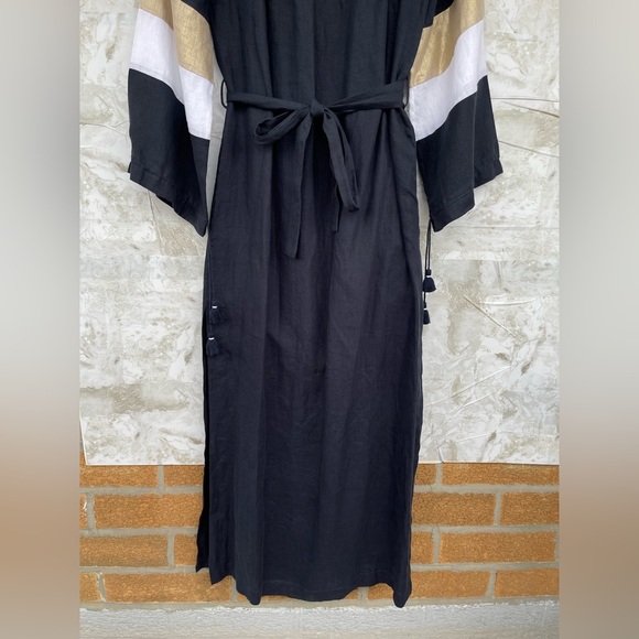 Ancient Kallos navy Linen Kaftan Dress - 100%
Handmade in Greece, Boho Maxi - Picture 3 of 12